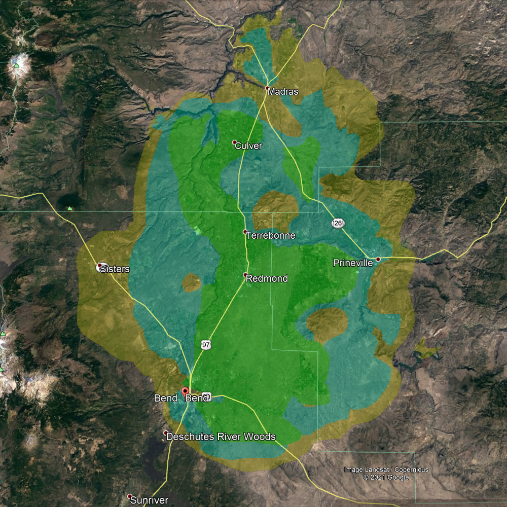 central oregon wireless coverage map for webformix internet