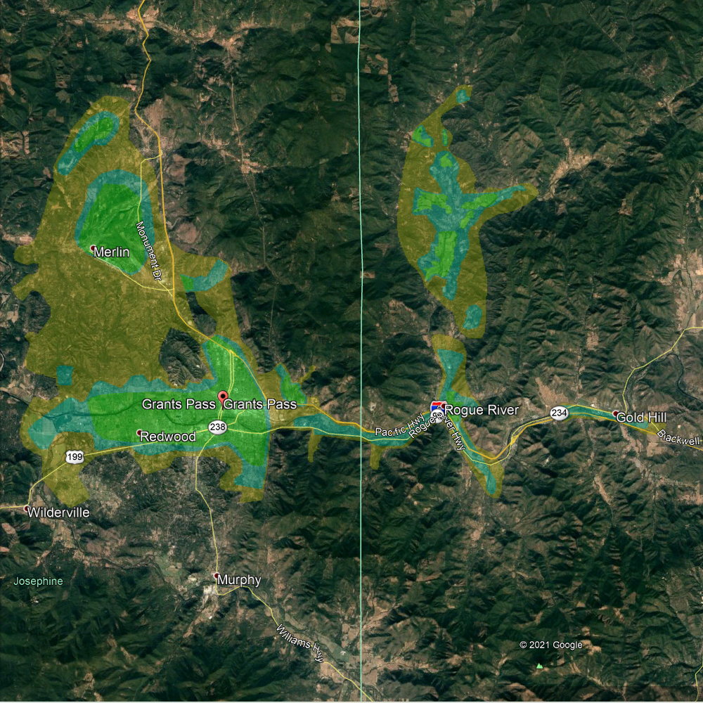 southern oregon webformix internet coverage map