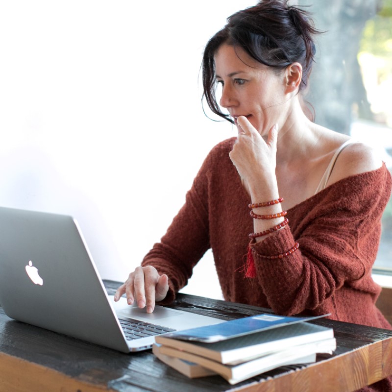 remote worker on computer