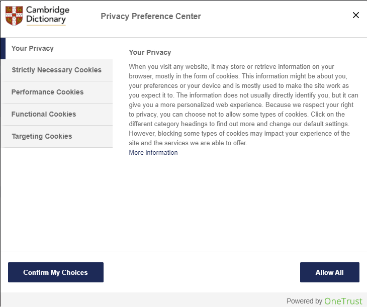 cookies options with privacy policy