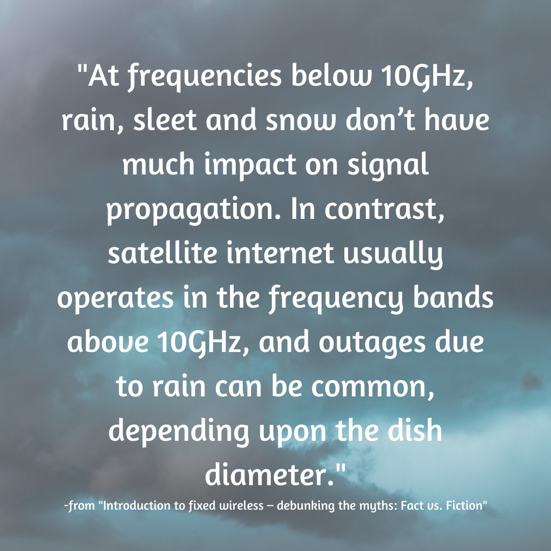quote explaining why rain does not slow internet speeds