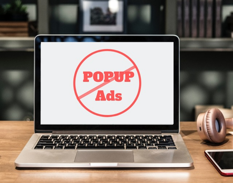 laptop with don't allow ads on screen symbolizing website cookies