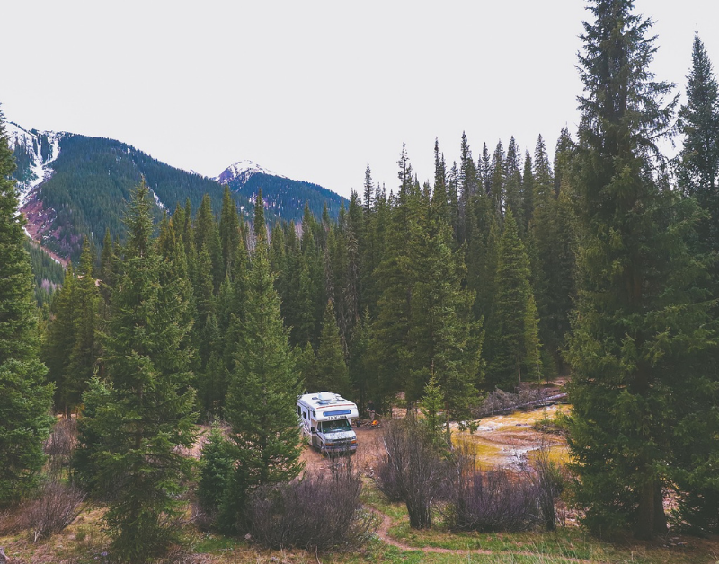 RV in nature to symbolize off grid internet options