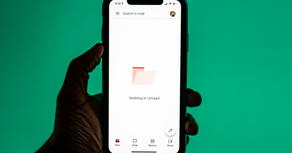 empty email inbox on phone