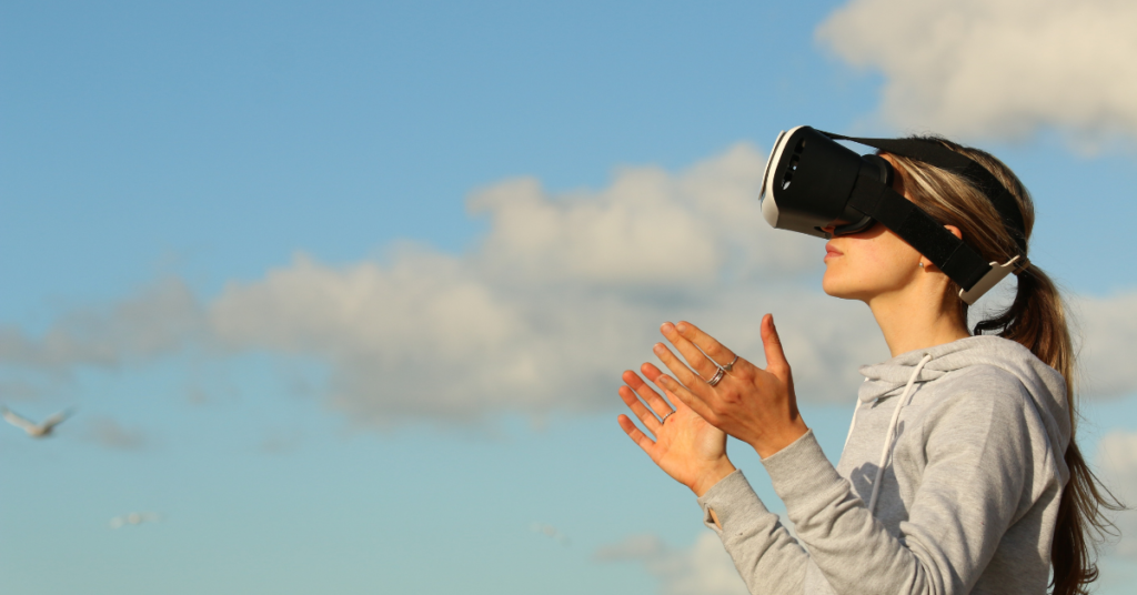 person using a virtual reality headset
