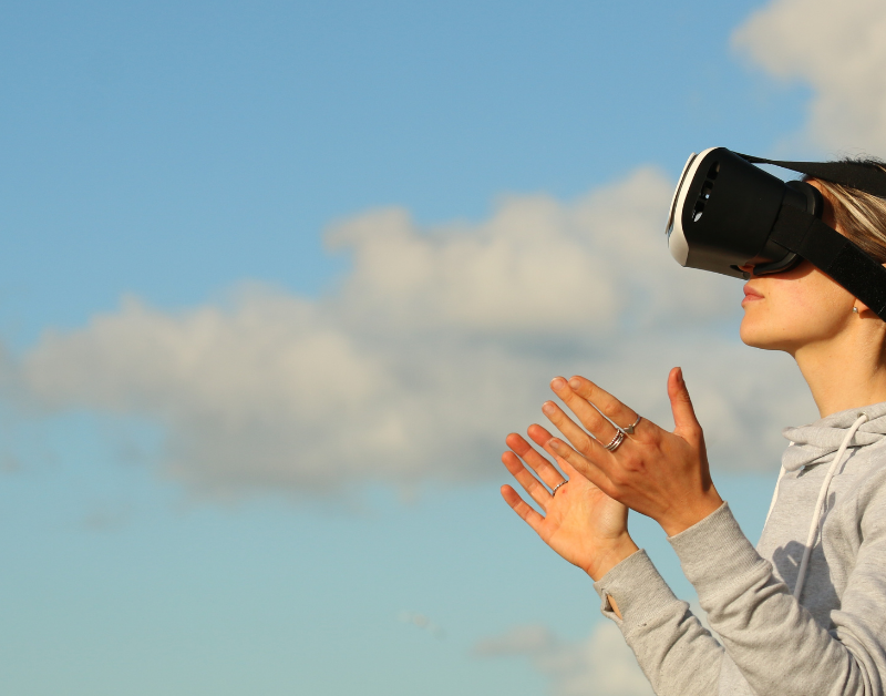 person using a virtual reality headset