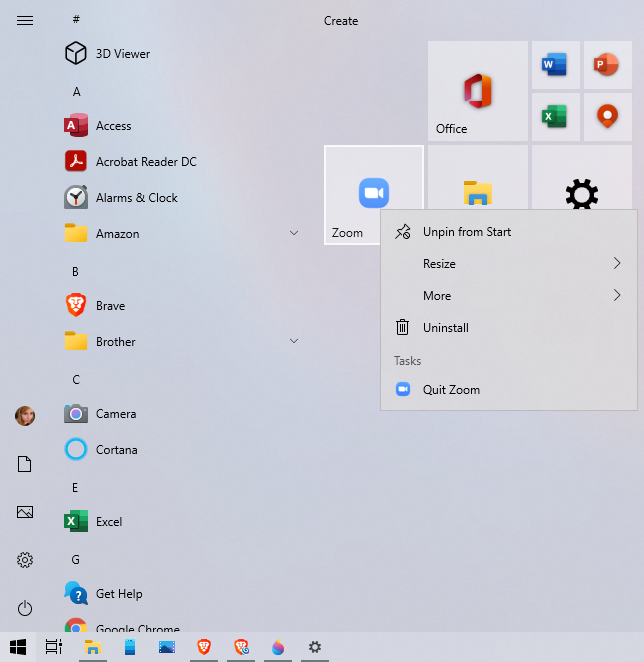 screenshot showing how to uninstall bloatware from start menu on a slow computer